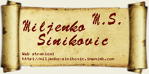 Miljenko Šiniković vizit kartica
